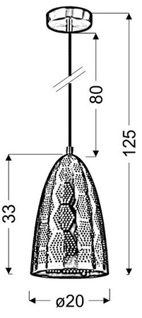 Lampa wisząca SFINKS stożek 31-43313 ażurowa miedziana 1x60W E27