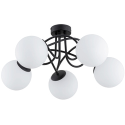 Lampa sufitowa ALFA BANKO CZARNO-BIAŁA 5xE14 51cm | 63201