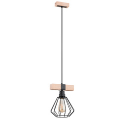 Lampa wisząca ALFA FIBIA DREWNIANA 1xE27 19cm | 60612