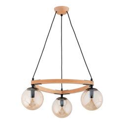Lampa wisząca ALFA ADINA DREWNIANA 3xE14 52cm | 62462