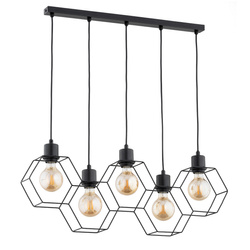 Lampa wisząca ALFA KOMBI CZARNA 5xE27 75cm | 63175