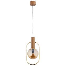 Lampa wisząca ALFA MUFI DREWNIANA 1xE14 19cm | 61153