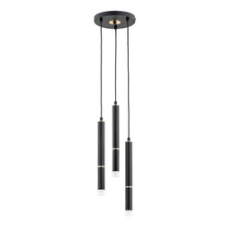 Lampa wisząca ALFA DERSO CZARNA & ZŁOTA 3xG9 20cm | 62399