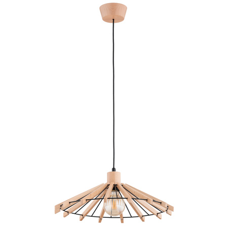 Lampa wisząca ALFA NATKA DREWNIANA 1xE27 44cm | 61443