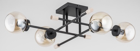 Lampa sufitowa ALFA TRANSFER CZARNA 4xE14 85cm | 25364