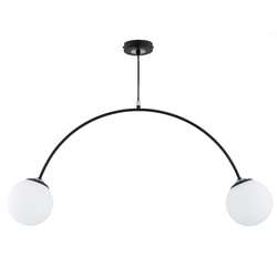 Lampa sufitowa ALFA BEND CZARNA & BIAŁA 2xE14 85cm | 62497