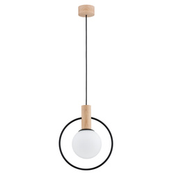 Lampa wisząca ALFA LABO GLASS DREWNIANA 1xE14 28cm | 61137