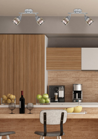 Lampa sufitowa/ścienna MILTON listwa 92-41265 chrom 2xE14 LED