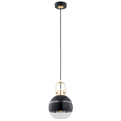 Lampa wisząca ALFA DEROL CZARNA & ZŁOTA 1xE14 20cm | 61419