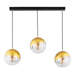 Lampa wisząca ALFA VERONA CZARNA & ZŁOTA 3xE27 82cm | 62509