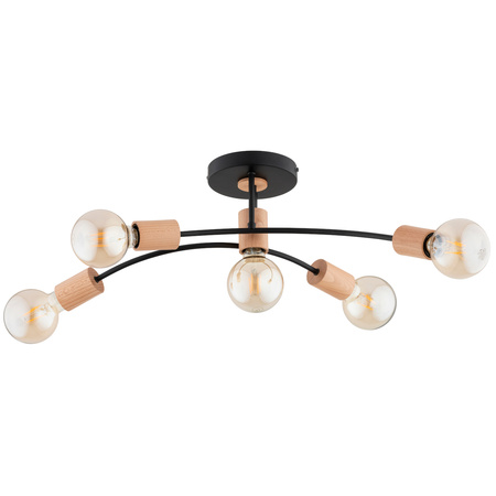 Lampa sufitowa ALFA LANTI DREWNIANA 5xE27 68cm | 63318