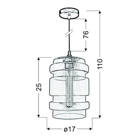 Lampa wisząca DECORADO 31-36643 klosz bursztynowy + żarówka E27 60W