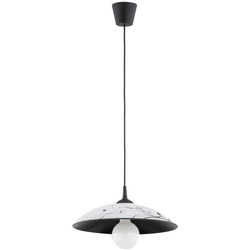 Lampa wisząca ALFA KAKTUS CZARNO-BIAŁA 1xE27 37cm | 60988