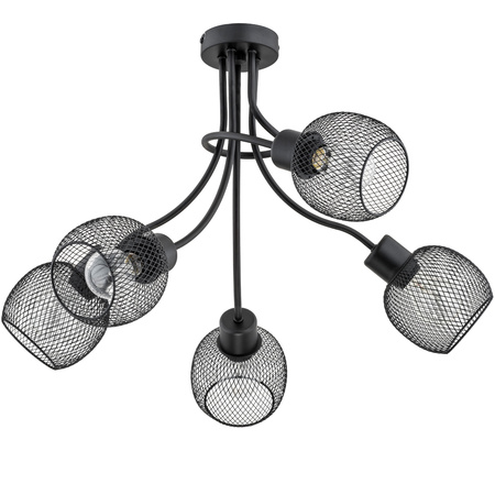 Lampa sufitowa ALFA PLENA DUO CZARNA 5xE27 55cm | 25835