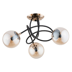 Lampa sufitowa ALFA TIARA CZARNO-ZŁOTA 3xE14 50cm | 63022