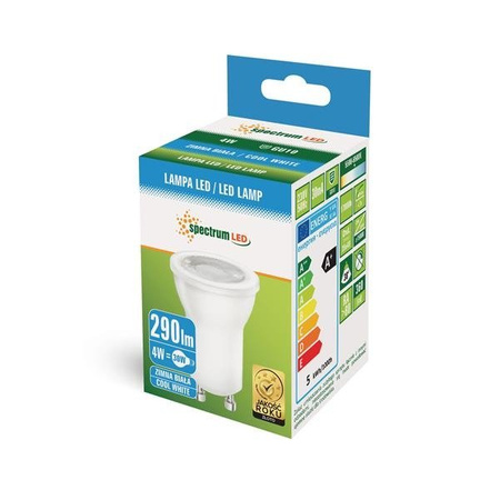 LED MR11 GU10 230V 4W SMD 45ST CW Z SOCZEWKĄ SPECTRUM