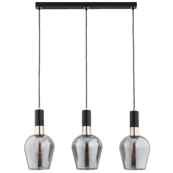 Lampa wisząca ALFA GARDA CZARNA & ZŁOTA 3xE27 70cm | 62471