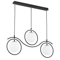 Lampa wisząca ALFA KIRA CZARNA & BIAŁA 3xE14 78cm | 62474