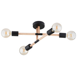 Lampa sufitowa ALFA OTELLO DREWNIANA & CZARNA 4xE27 54cm | 63274
