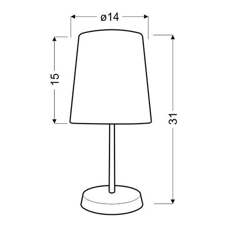 Lampka stołowa/nocna GALA 41-98293 biała z niebieskim abażurem w białe kropki 1x40W E14