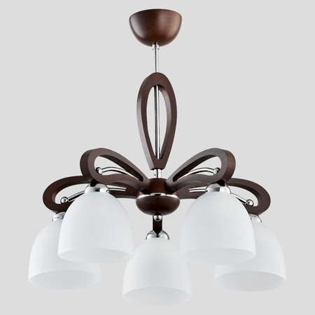 Lampa sufitowa ALFA GRACJA DREWNIANA 5xE27 48cm | 20895
