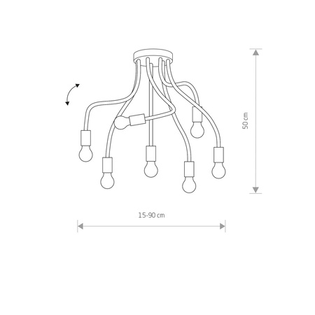 Lampa sufitowa FLEX BLACK VII giętki nowość 9273