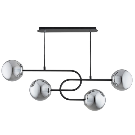 Lampa sufitowa ALFA NARI CZARNA & CHROM 4xE14 85cm | 63332