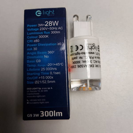 Żarówka G9 LENS LED 3W Cerami barwa ciepła 3000K