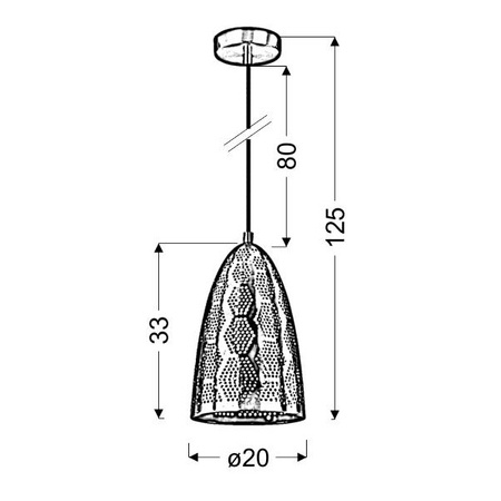 Lampa wisząca SFINKS stożek 31-43313 ażurowa miedziana 1x60W E27