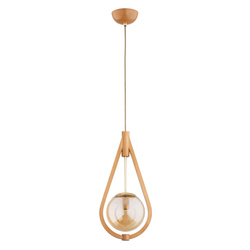 Lampa wisząca ALFA GOTA DREWNIANA 1xE27 21cm | 61215