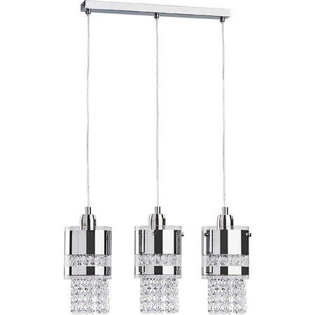 Lampa wisząca listwa z kryształkami BRUNO chrom szer. 40cm