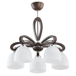 Lampa sufitowa ALFA GRACJA DREWNIANA 5xE27 48cm | 20895