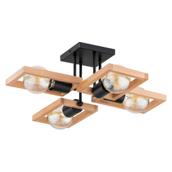 Lampa sufitowa ALFA REZON DREWNIANA 4xE27 56cm | 63265