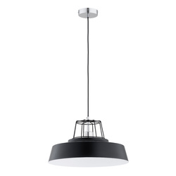 Lampa wisząca ALFA IZOLA CZARNA & CHROM 1xE27 40cm | 61373