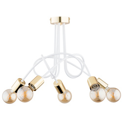 Lampa sufitowa ALFA TANGO BIAŁO-ZŁOTA 5xE27 55cm | 63211