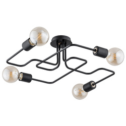 Lampa sufitowa ALFA HOOK CZARNA 4xE27 63cm | 24744