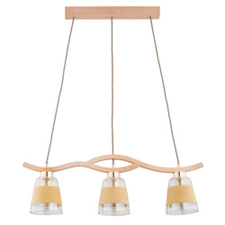 Lampa wisząca ALFA FORES PRO DREWNIANA 3xE14 68cm | 62545
