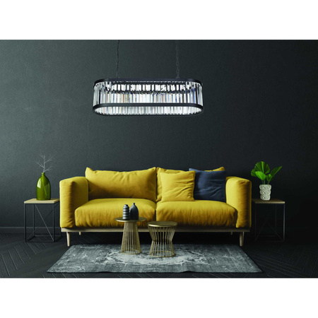 Lampa wisząca GALAXY, czarna z transparentnymi kryształkami, 5x40W E27