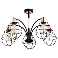 Lampa sufitowa VIOLA V czarny miedź śr. 65cm