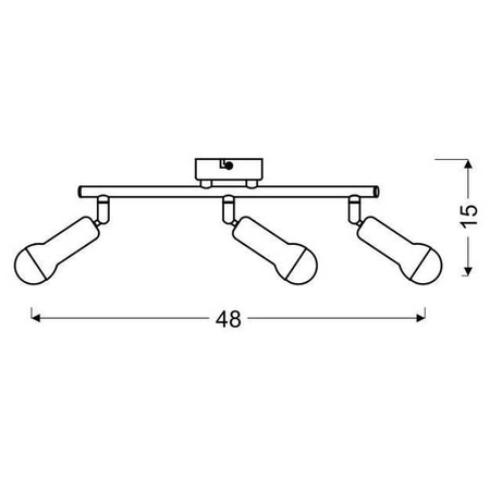 ARC LAMPA SUFITOWA LISTWA 3X40W E14 SATYNA NIKIEL