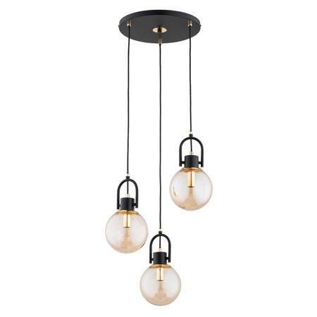 Lampa wisząca STORMI BLACK śr. 38cm 3xE14 | czarny/złoty