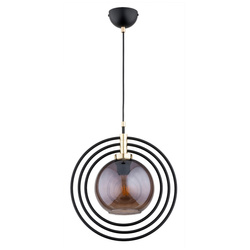 Lampa wisząca ALFA MANDI TREX CZARNA 1xE27 35cm | 61190