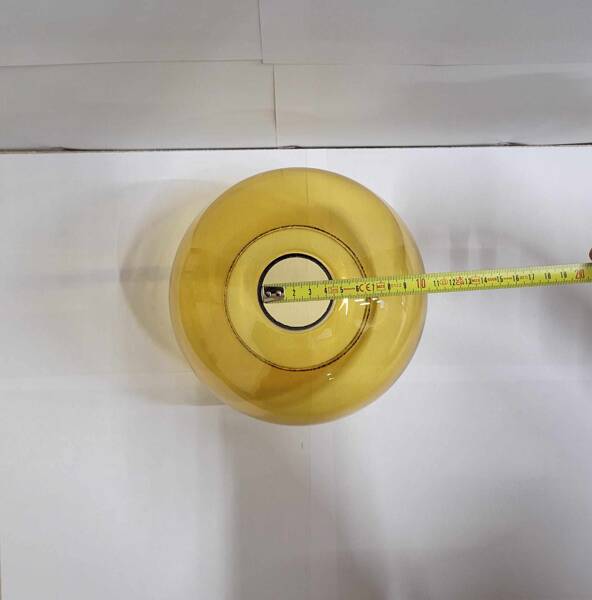 Klosz kula 18cm żółty transparent