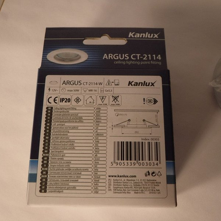 Punktowa wpuszczana ARGUS Biała