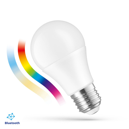 Żarówka LED sterowana Bluetooth Easy smart RGBW + CCT  barwa 2700 - 6000K + 8,5W E27 Simply multikolor